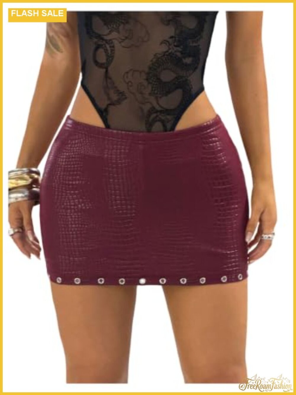 Mini Skirt Y2K Low Rise Grommet Bodycon Clubwear